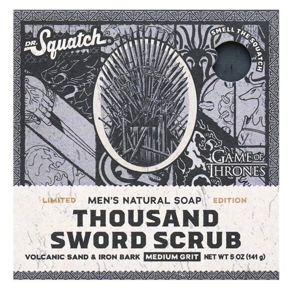 Dr. Squatch Men's All Natural Bar Soap, Thousand Sword Scrub, Game of Thrones - Picture 5 of 5